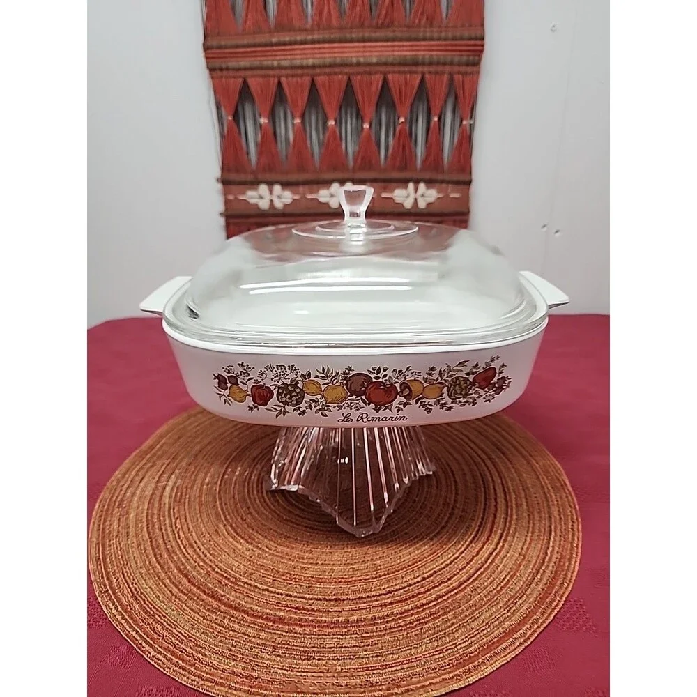 Vintage CorningWare Spice Of Life La Romarin 2.5 Quart Casserole W Lid A-10-B